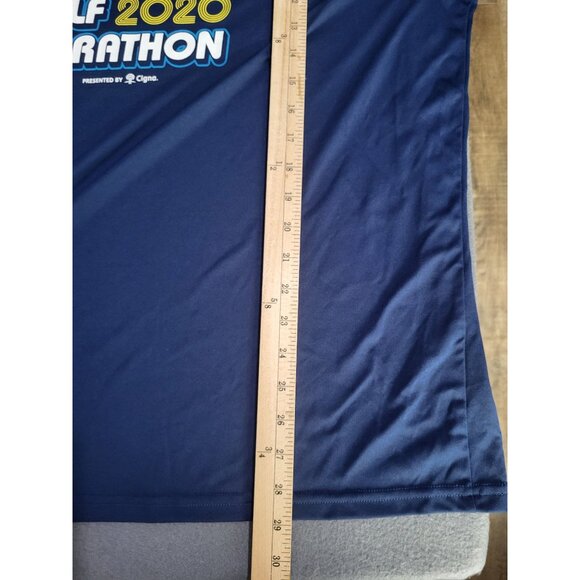 RUN DISNEY Half Marathan 2020 Donald Duck WDW Long Sleeve Blue Shirt SZ XL - Picture 3 of 7